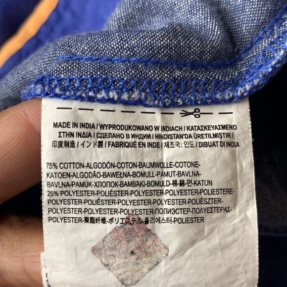 Vans Off the Wall Chino Style Shorts In a Denim Blue Size 28 - Picture 5 of 8